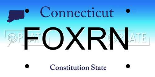 FOXRN Connecticut License Plate