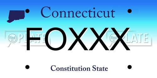 FOXXX Connecticut License Plate