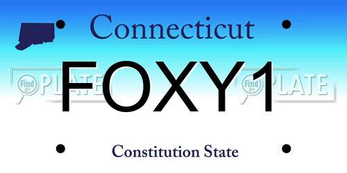 FOXY1 Connecticut License Plate