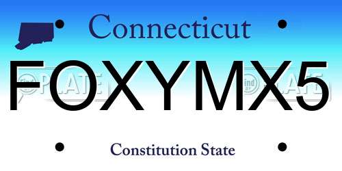 FOXYMX5 Connecticut License Plate
