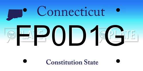 FP0D1G Connecticut License Plate