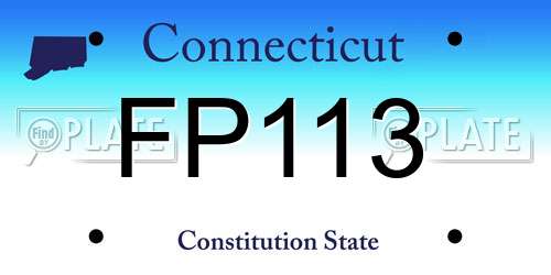 FP113 Connecticut License Plate