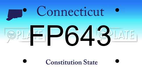 FP643 Connecticut License Plate