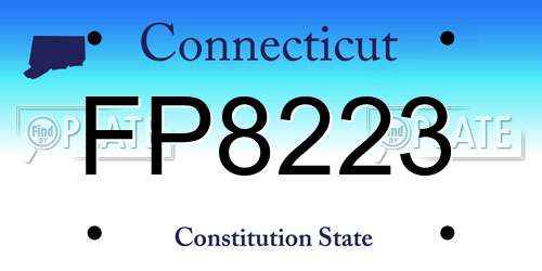 FP8223 Connecticut License Plate