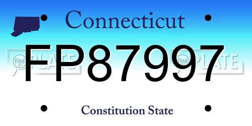 FP87997 Connecticut License Plate