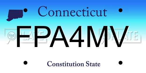 FPA4MV Connecticut License Plate