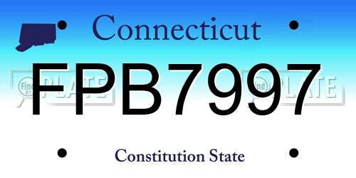 FPB7997 Connecticut License Plate