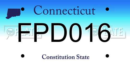 FPD016 Connecticut License Plate
