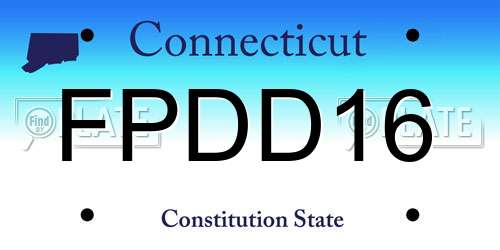 FPDD16 Connecticut License Plate