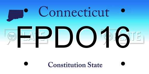 FPDO16 Connecticut License Plate