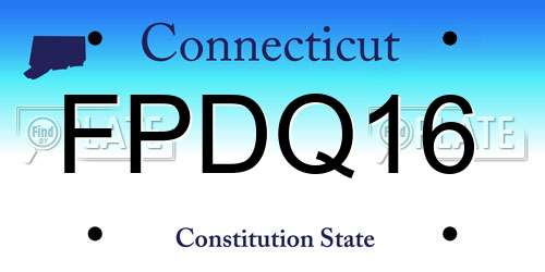 FPDQ16 Connecticut License Plate
