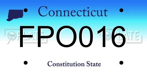 FPO016 Connecticut License Plate