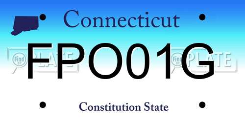 FPO01G Connecticut License Plate