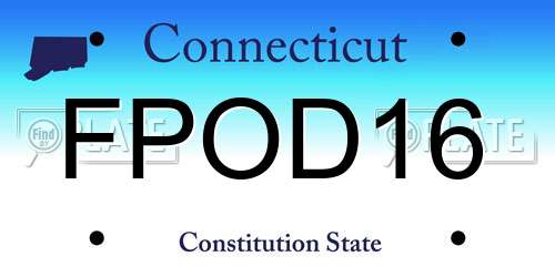 FPOD16 Connecticut License Plate