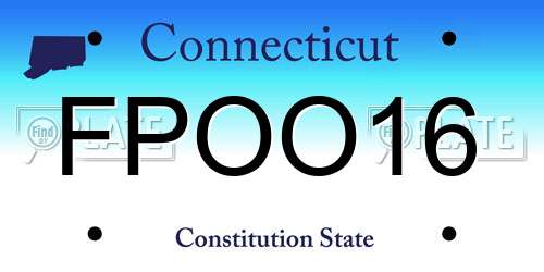 FPOO16 Connecticut License Plate