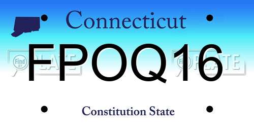 FPOQ16 Connecticut License Plate