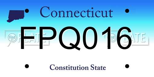 FPQ016 Connecticut License Plate