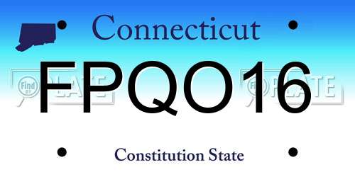 FPQO16 Connecticut License Plate