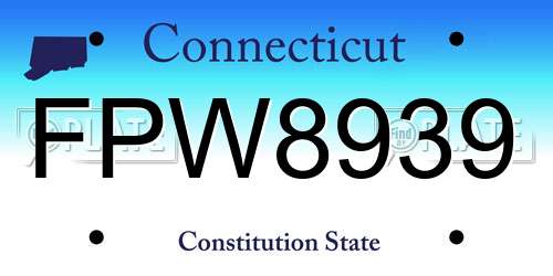 FPW8939 Connecticut License Plate