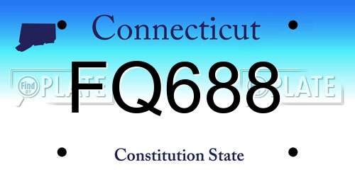 FQ688 Connecticut License Plate