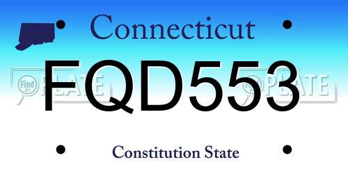 FQD553 Connecticut License Plate