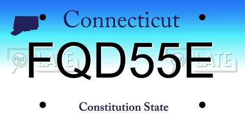 FQD55E Connecticut License Plate
