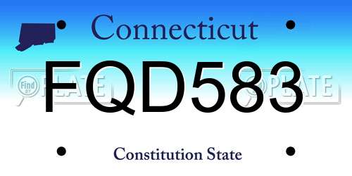 FQD583 Connecticut License Plate