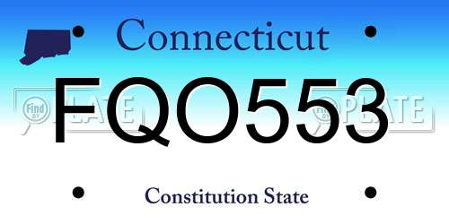 FQO553 Connecticut License Plate
