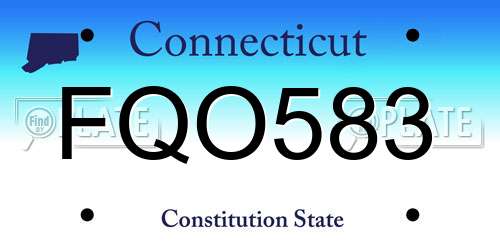 FQO583 Connecticut License Plate