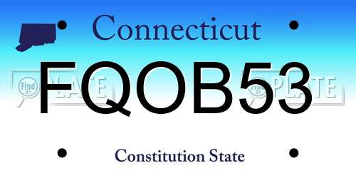 FQOB53 Connecticut License Plate