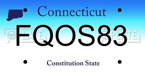 FQOS83 Connecticut License Plate