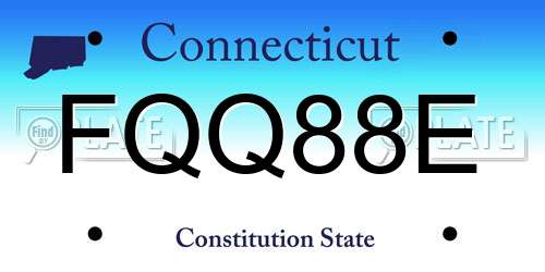 FQQ88E Connecticut License Plate