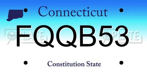 FQQB53 Connecticut License Plate