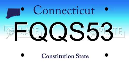 FQQS53 Connecticut License Plate