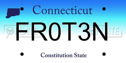 FR0T3N Connecticut License Plate