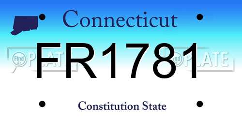 FR1781 Connecticut License Plate