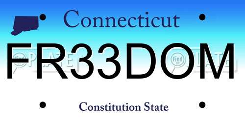 FR33DOM Connecticut License Plate