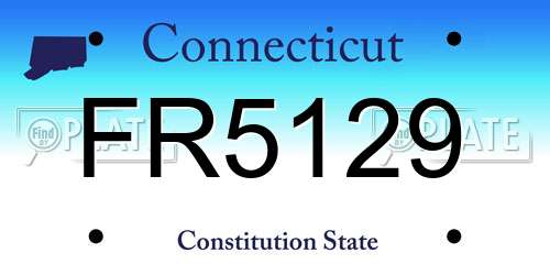 FR5129 Connecticut License Plate
