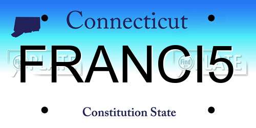 FRANCI5 Connecticut License Plate