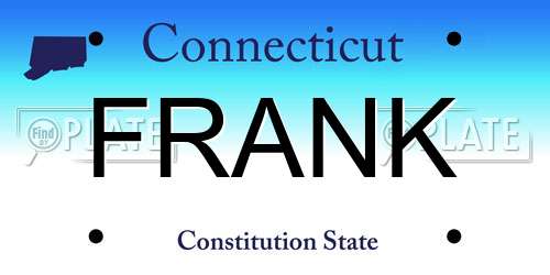 FRANK Connecticut License Plate
