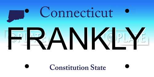 FRANKLY Connecticut License Plate