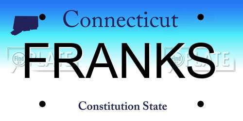 FRANKS Connecticut License Plate