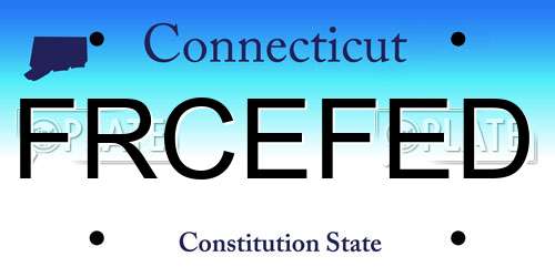 FRCEFED Connecticut License Plate