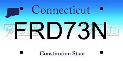 FRD73N Connecticut License Plate