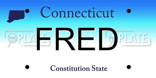 FRED Connecticut License Plate