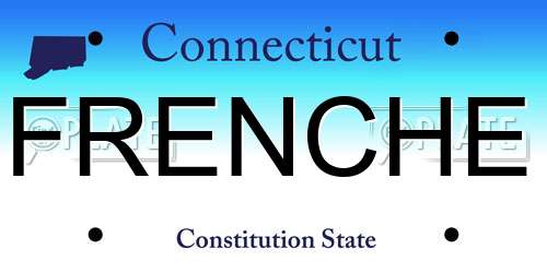 FRENCHE Connecticut License Plate