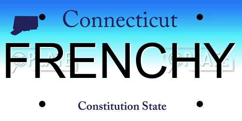 FRENCHY Connecticut License Plate