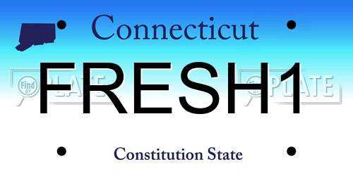 FRESH1 Connecticut License Plate