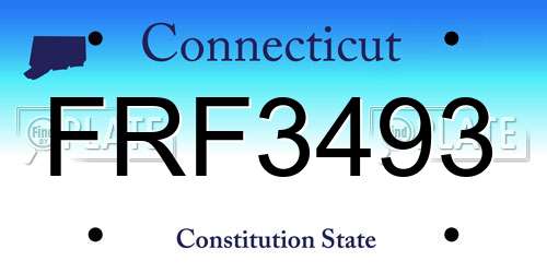 FRF3493 Connecticut License Plate