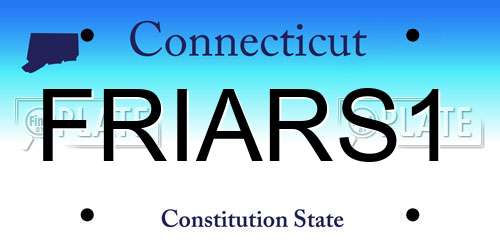 FRIARS1 Connecticut License Plate